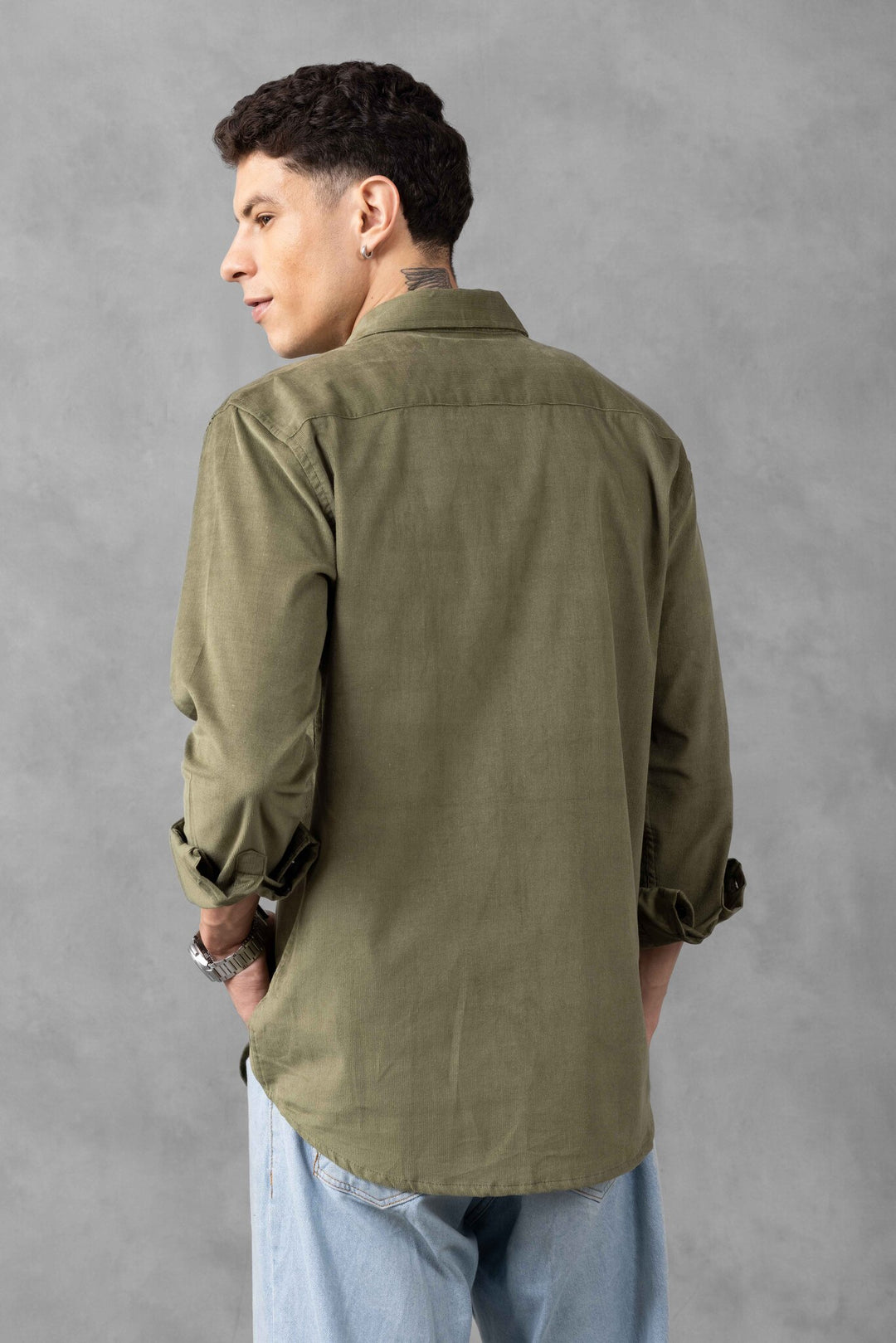 Olive Green Double Pocket Over Shirt