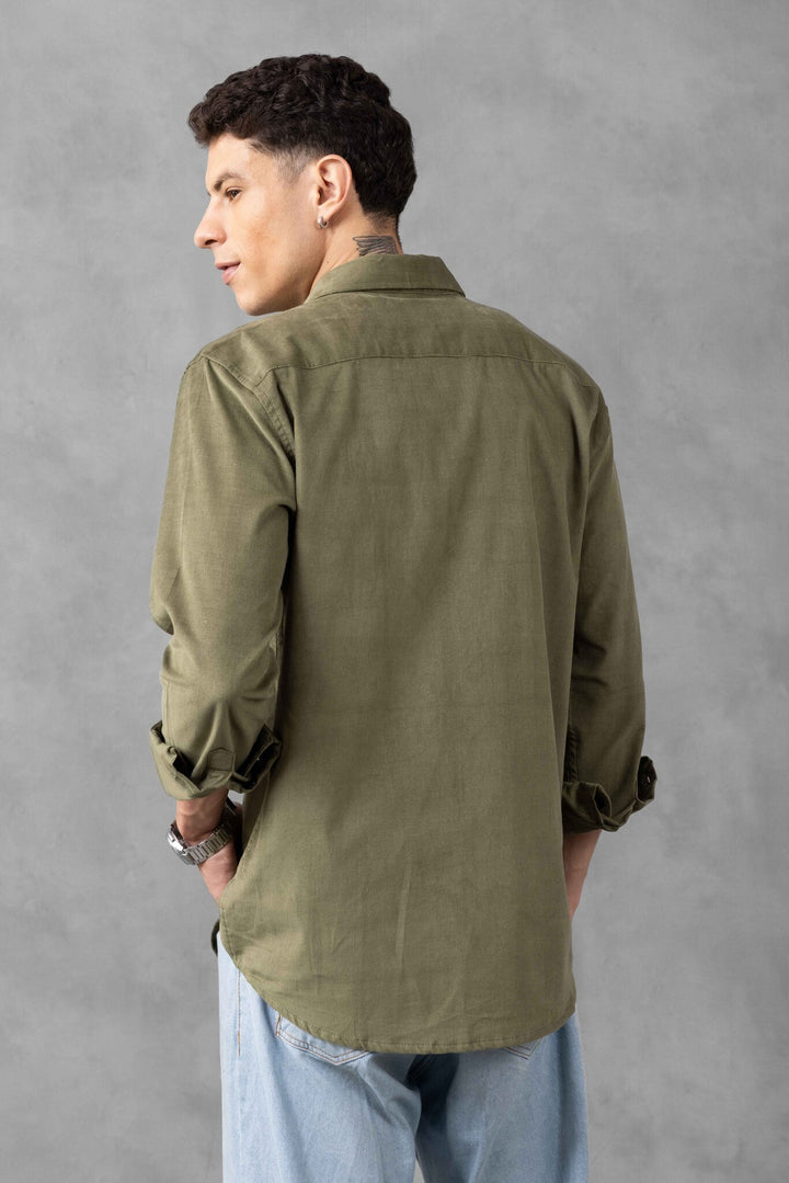 Olive Green Double Pocket Over Shirt