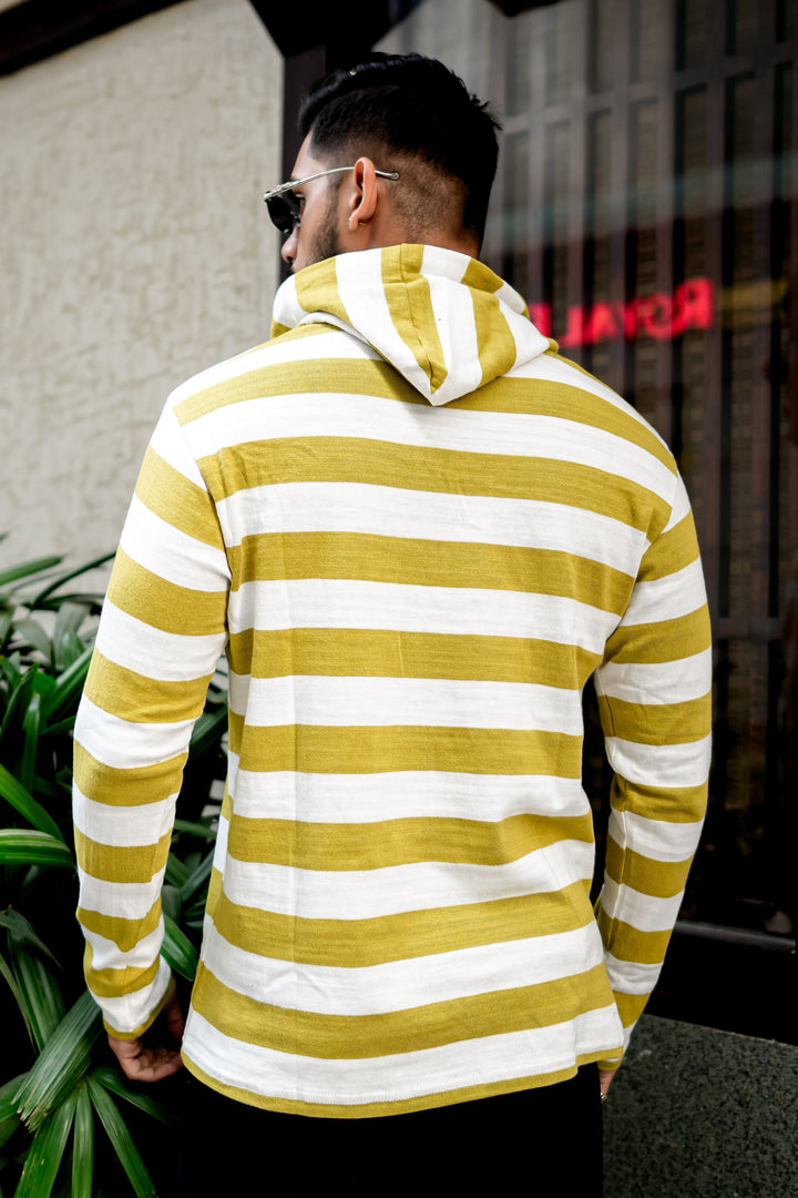 Mustard White Hooded T-Shirt
