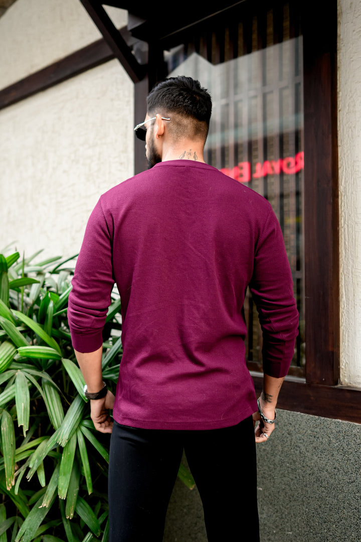 Wine Waffle Round Neck T-shirt