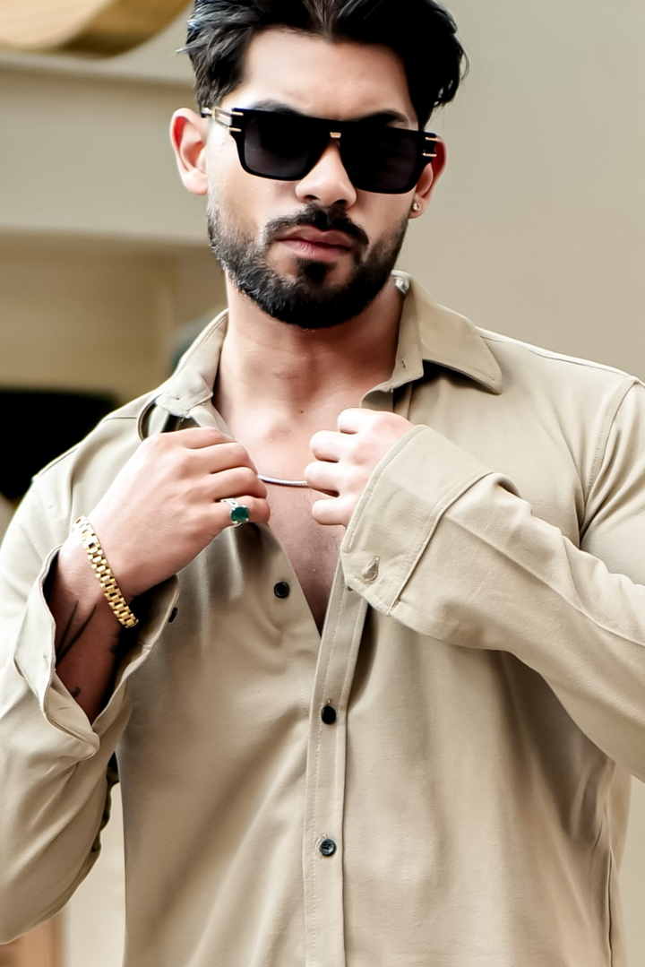 Gold Slim Pique Shirt