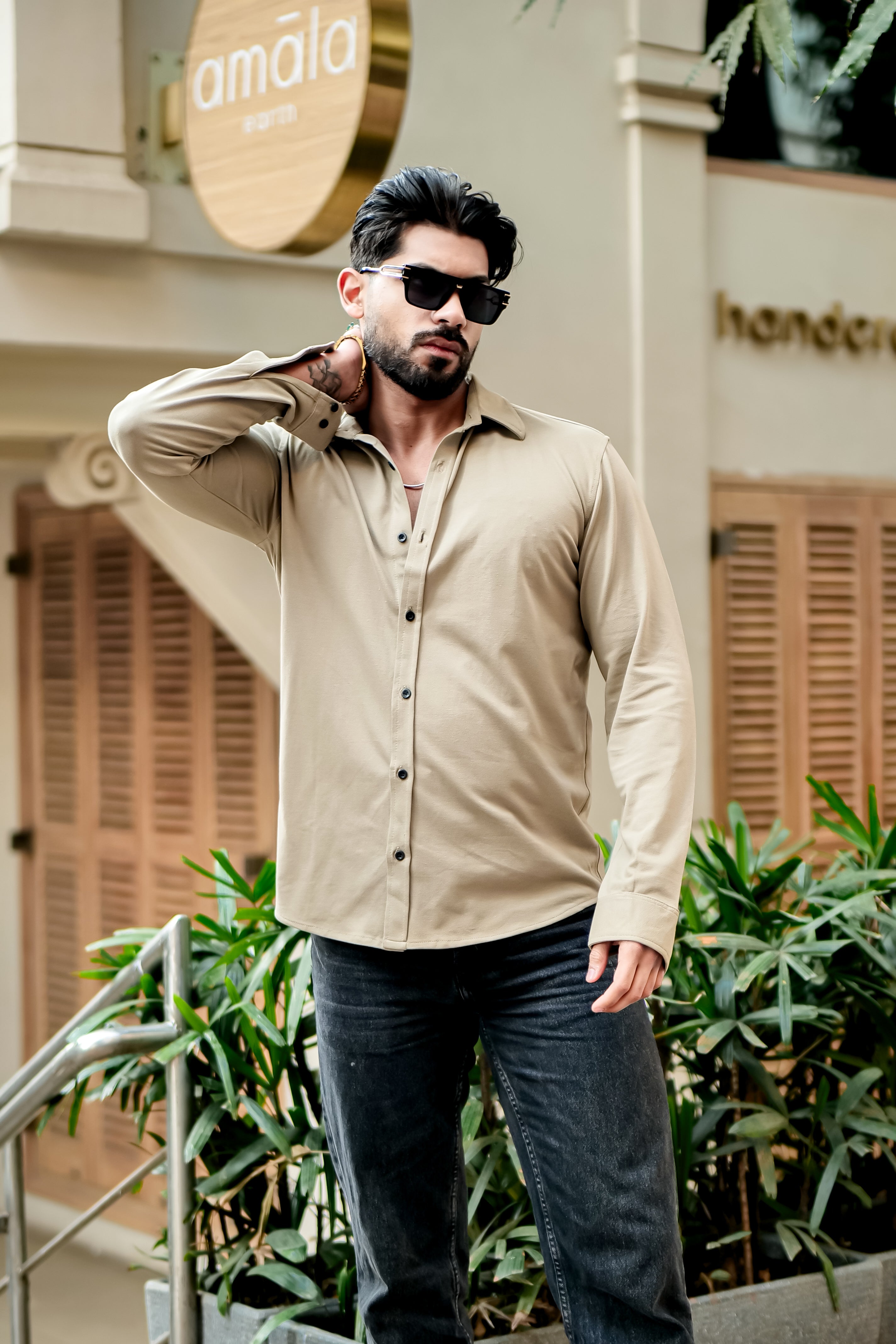 Gold Slim Pique Shirt