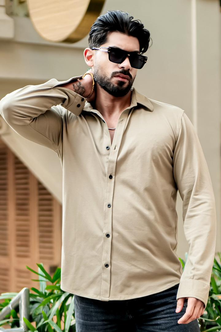Gold Slim Pique Shirt