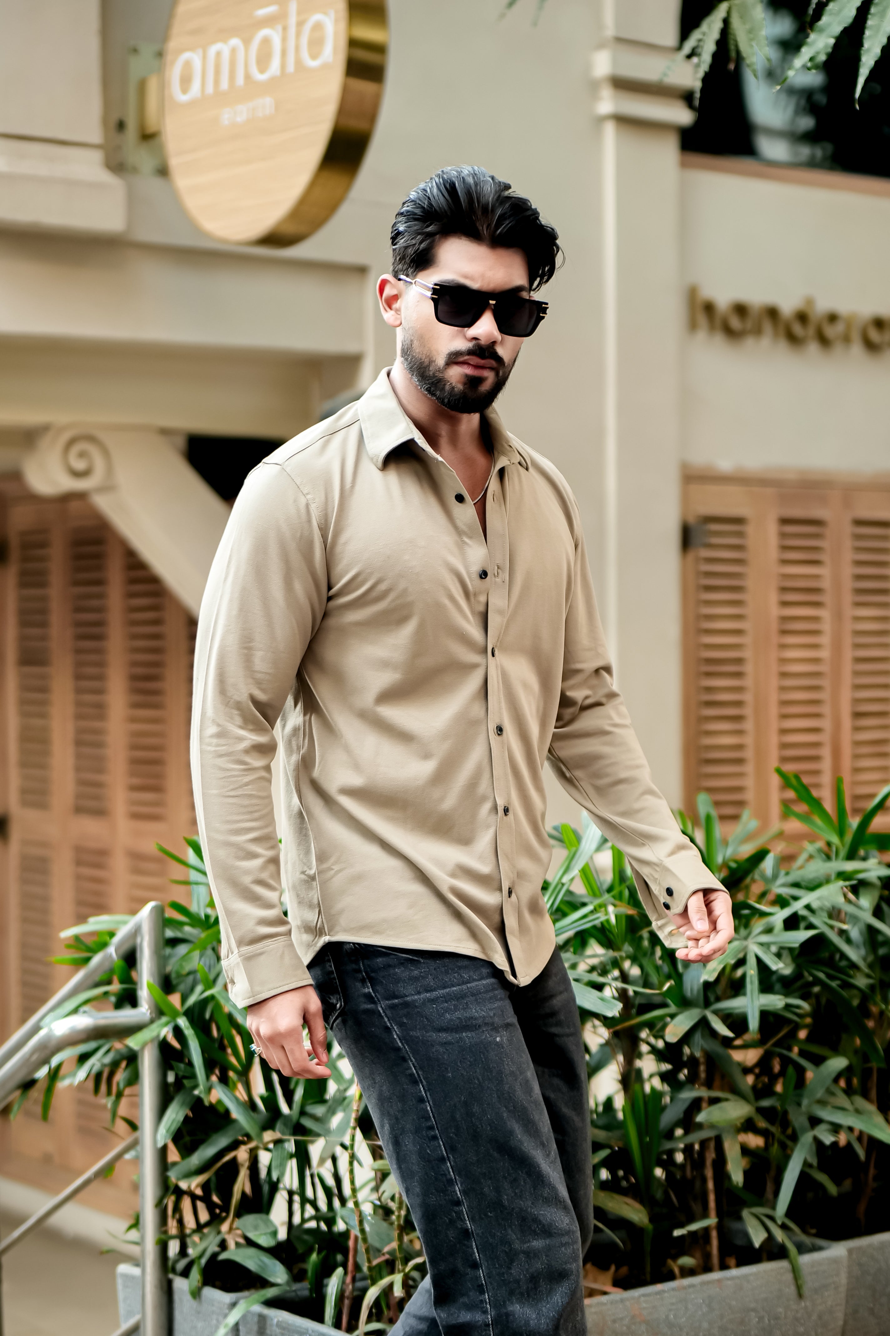Gold Slim Pique Shirt