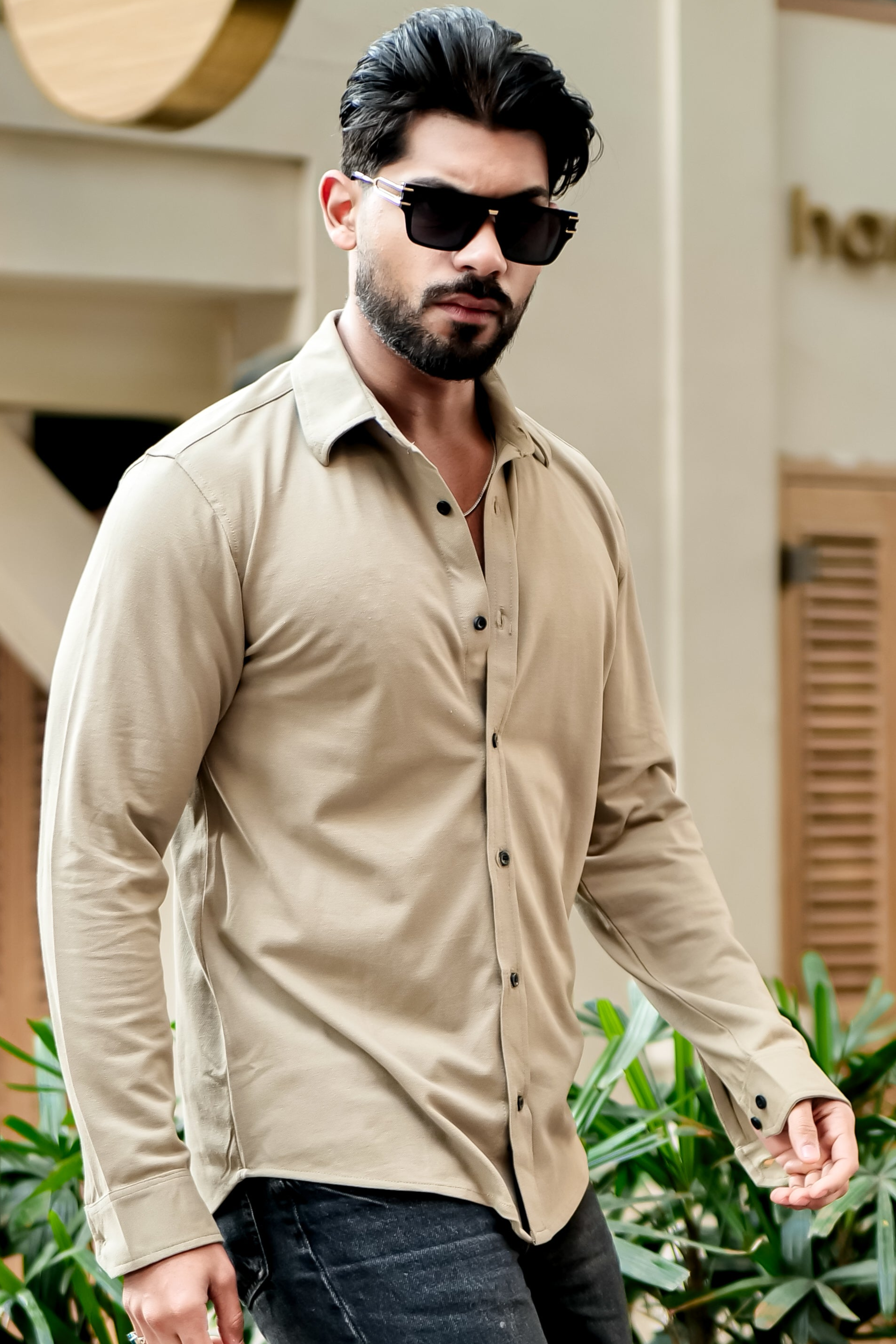 Gold Slim Pique Shirt