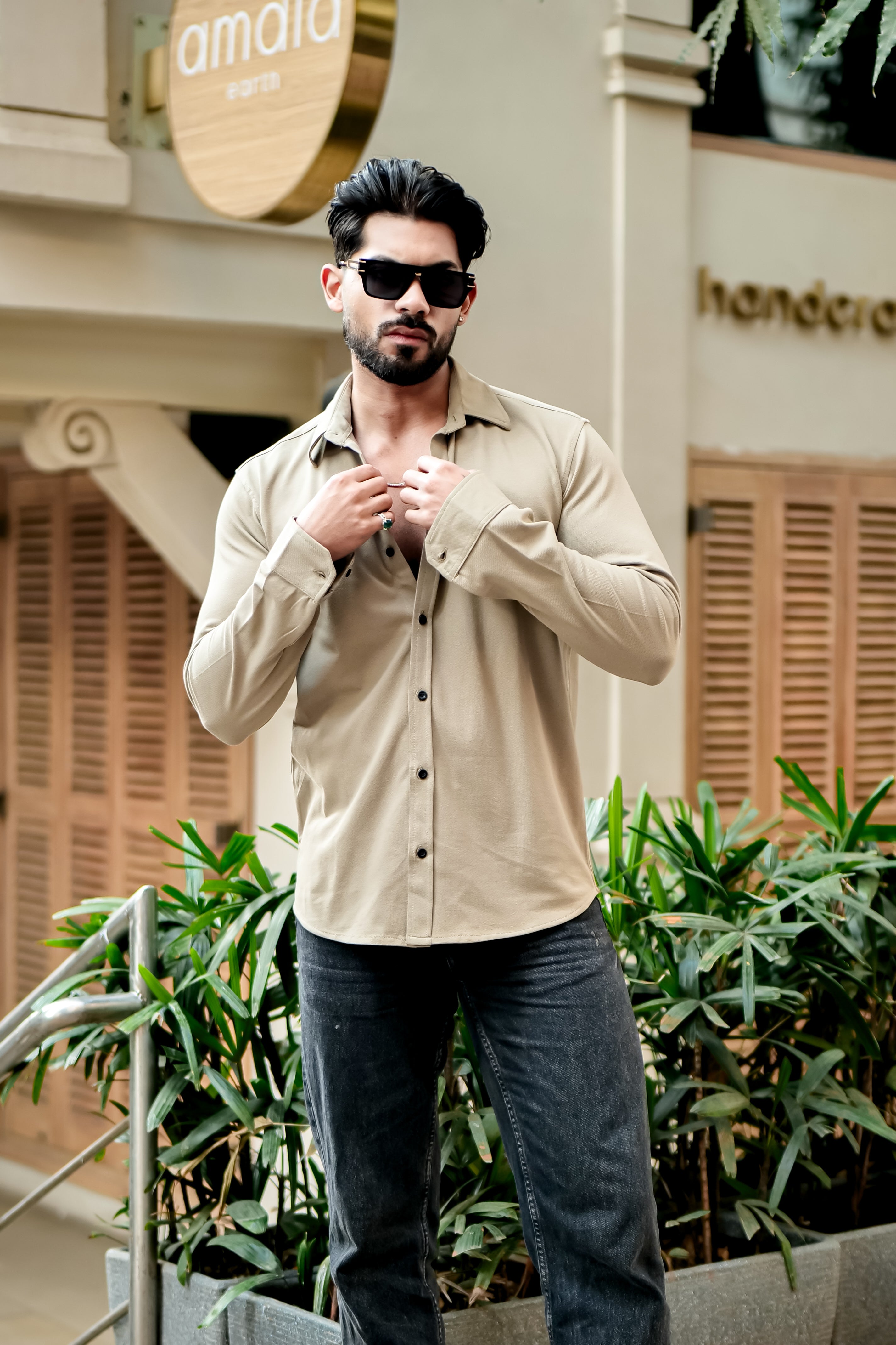 Gold Slim Pique Shirt