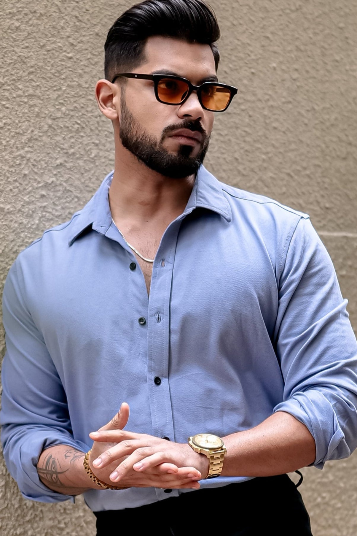Blue Slim Fit Formal Shirt
