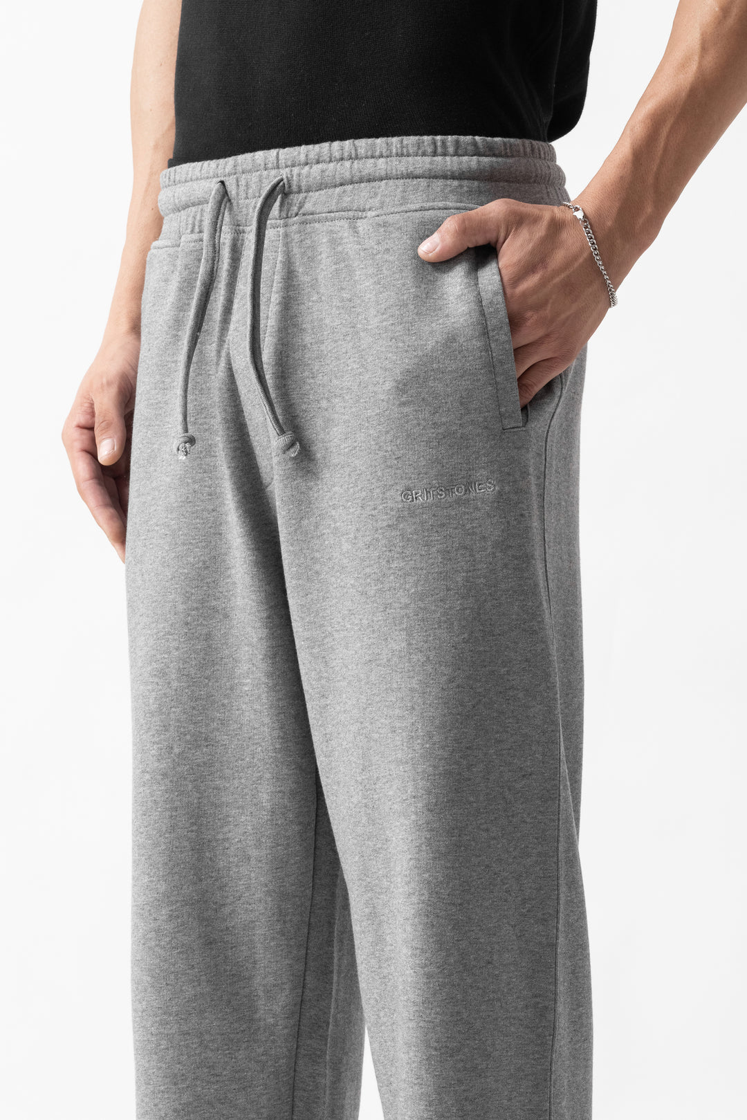 Grey Straight Fit Sweatpants