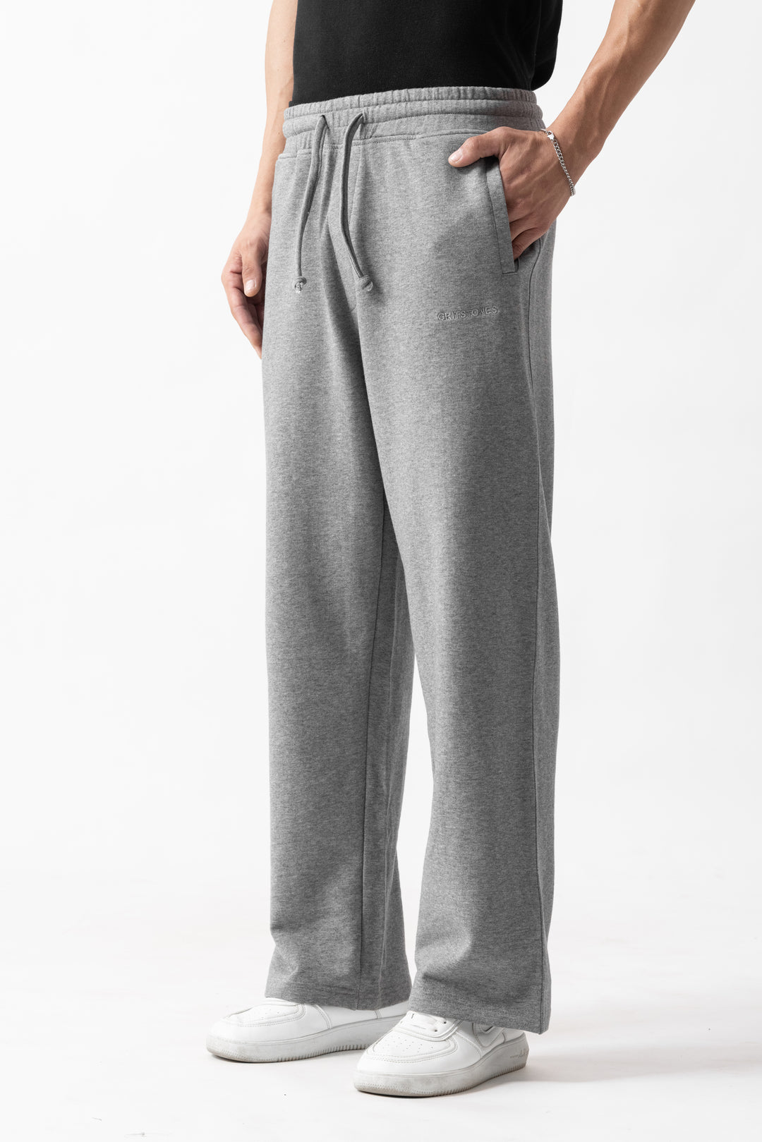 Grey Straight Fit Sweatpants