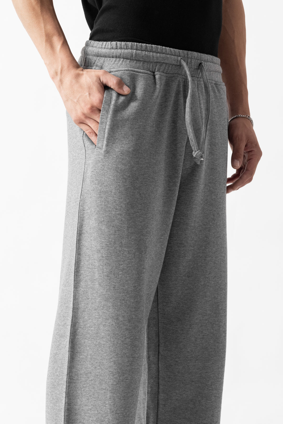 Grey Straight Fit Sweatpants