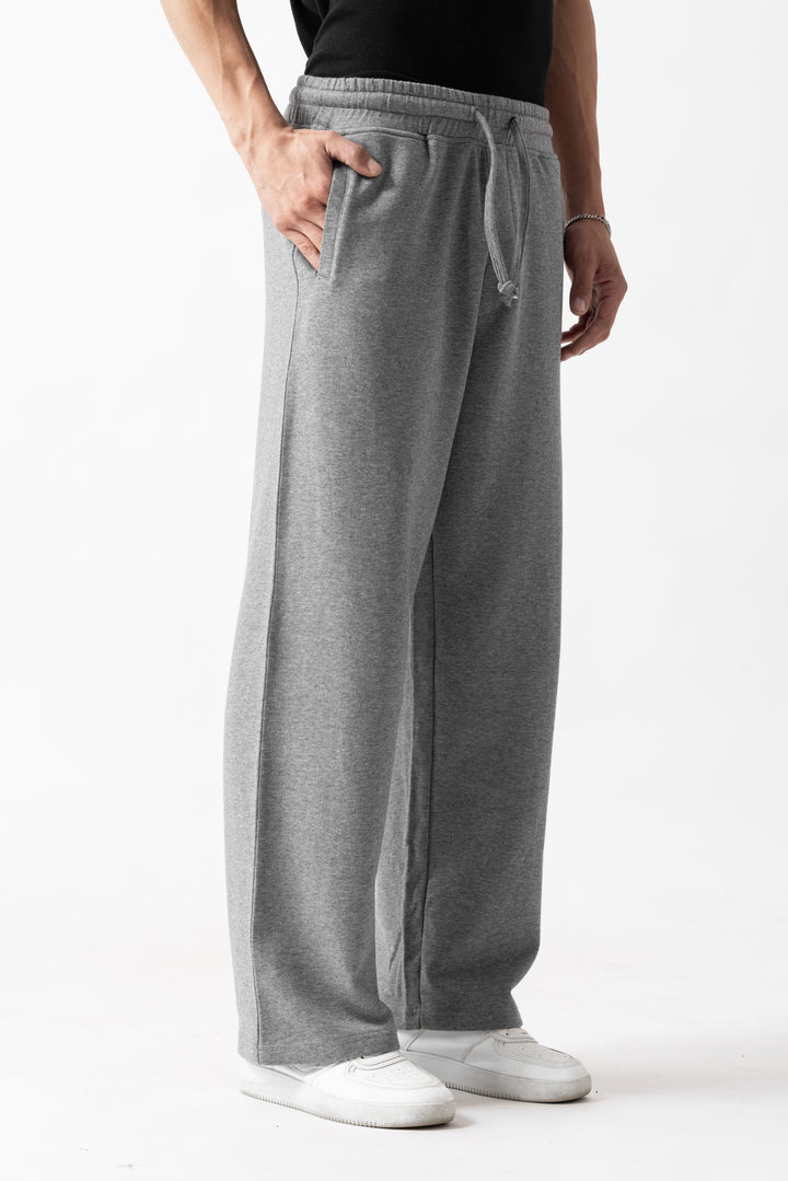 Grey Straight Fit Sweatpants