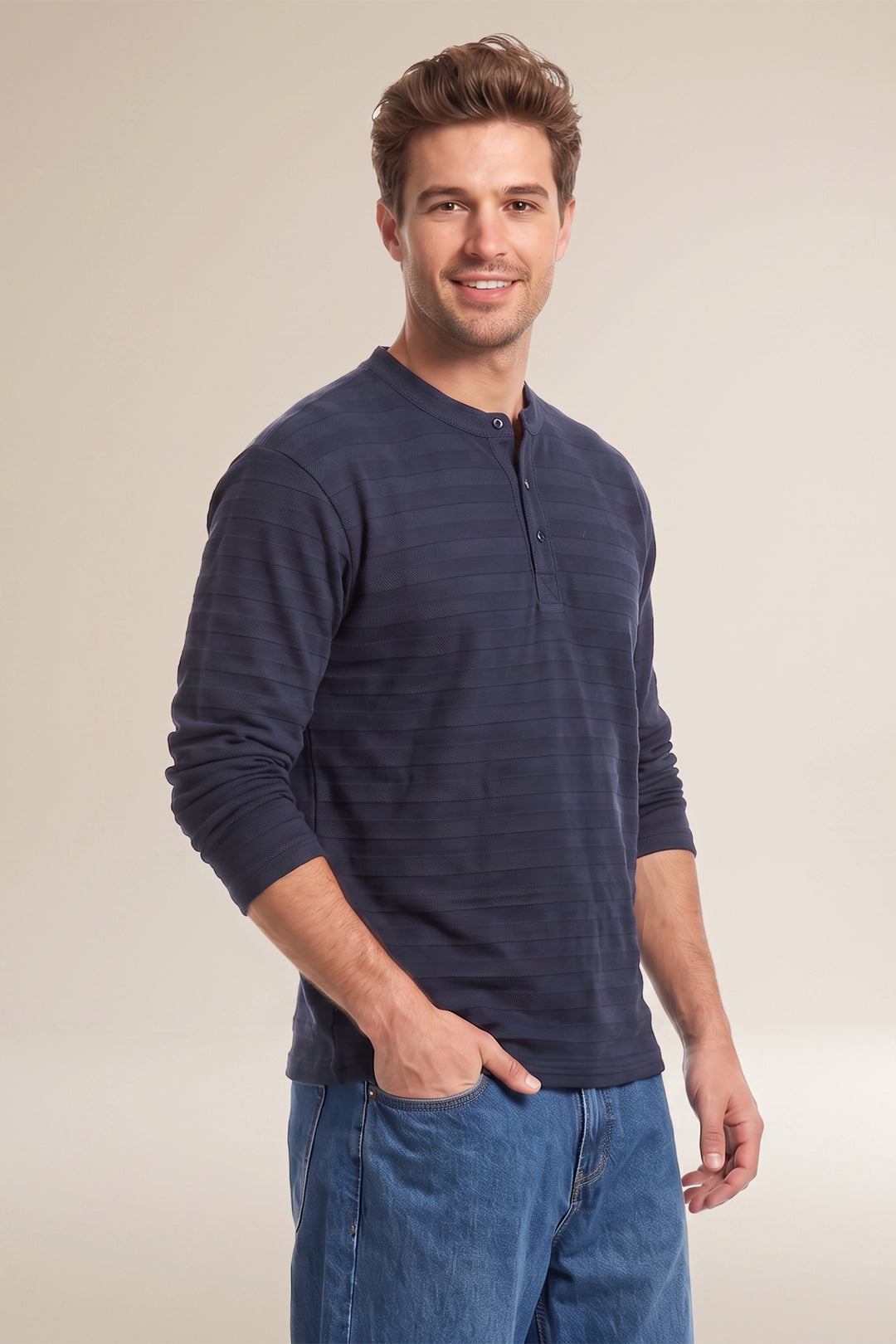 Raglan Colorblock Henley T-Shirt