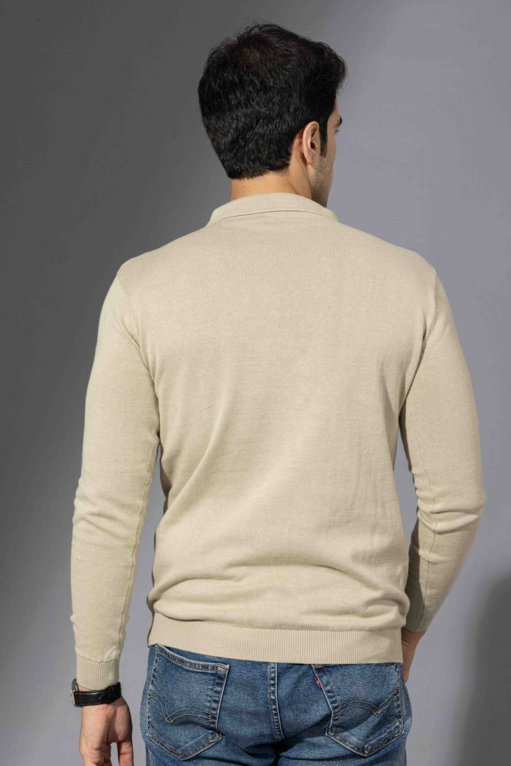 Beige Premium FlatKnit Polo T-Shirt