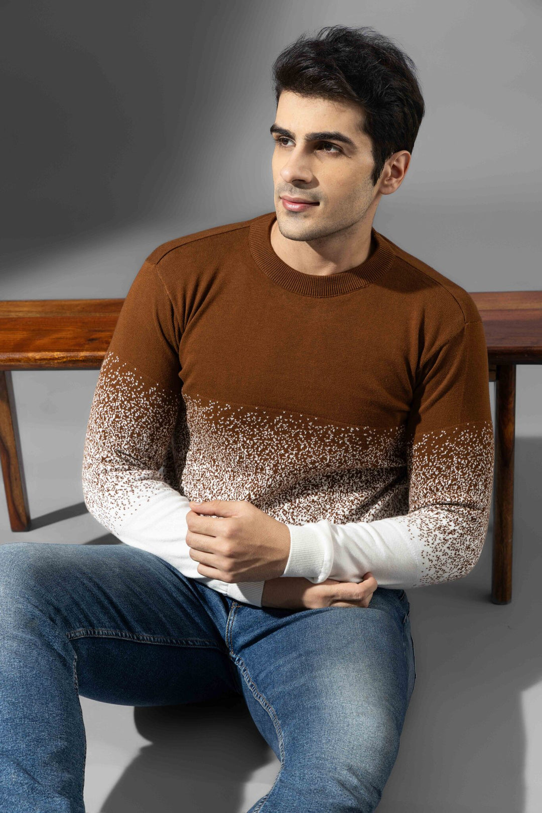 Brown Premium Flat Knit Pullover