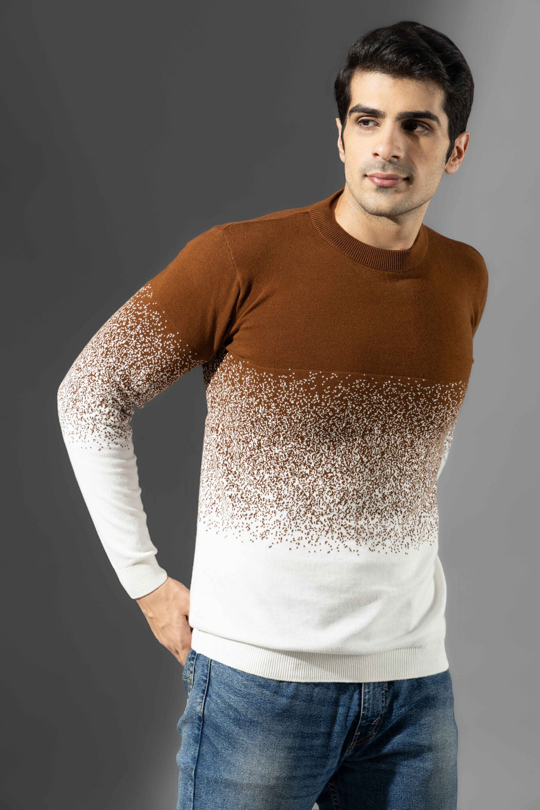Brown Premium Flat Knit Pullover