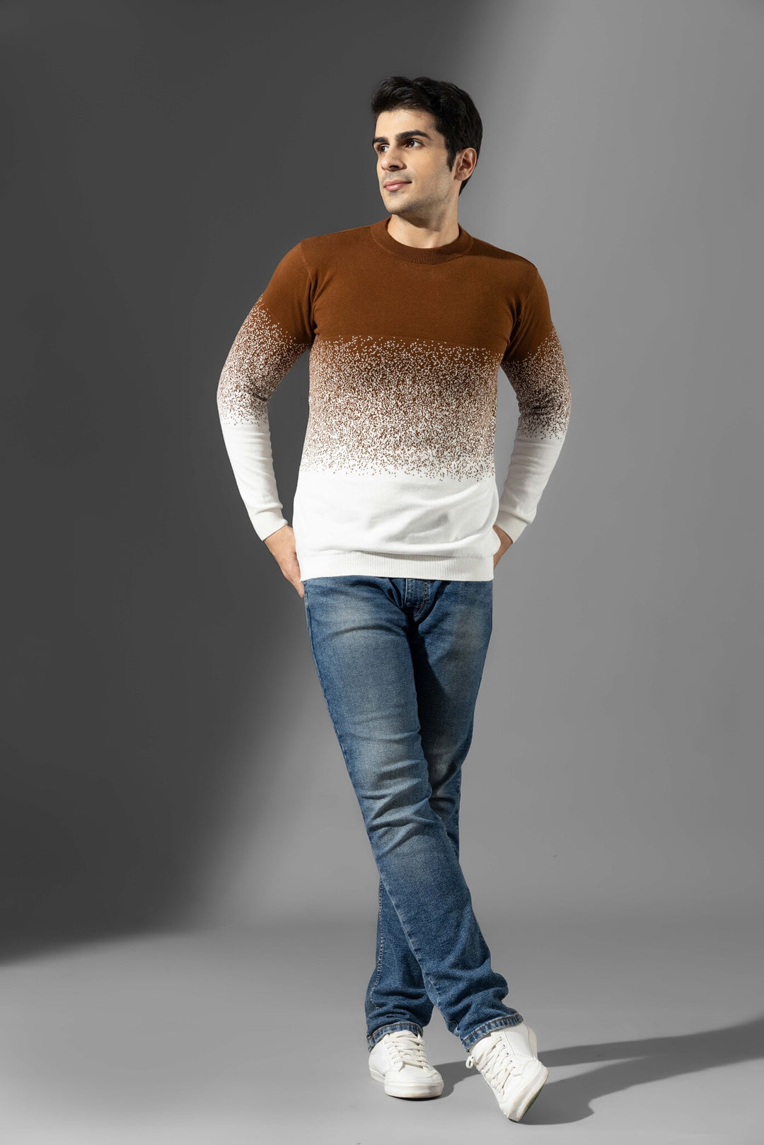 Brown Premium Flat Knit Pullover