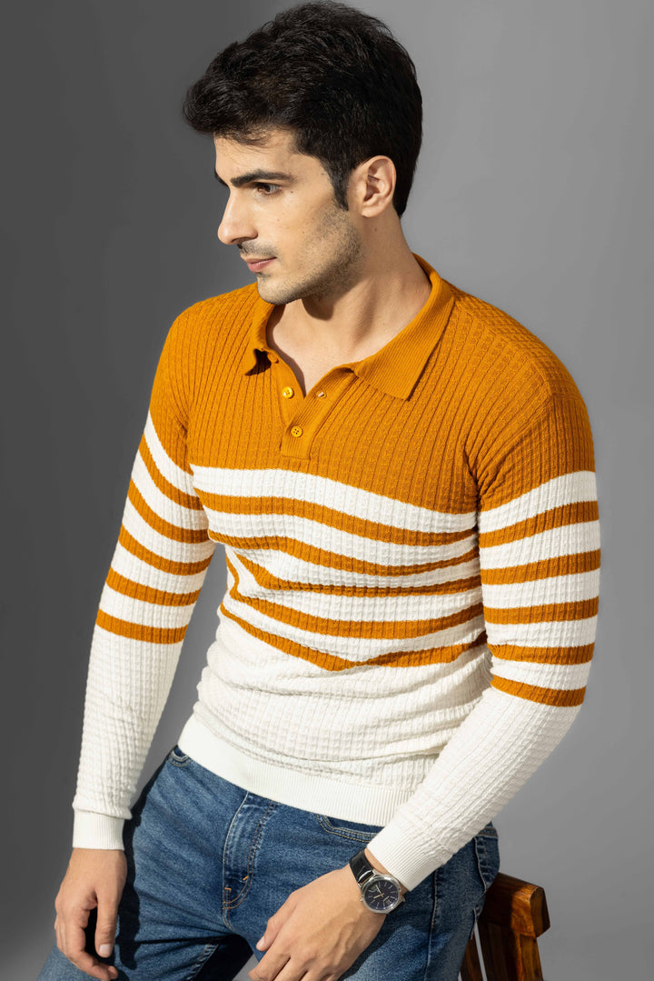Yellow Premium Flat Knit Polo T-Shirt