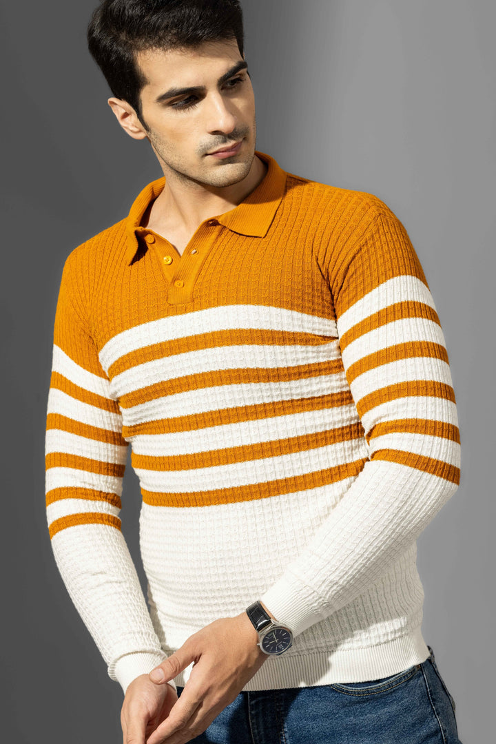Yellow Premium Flat Knit Polo T-Shirt