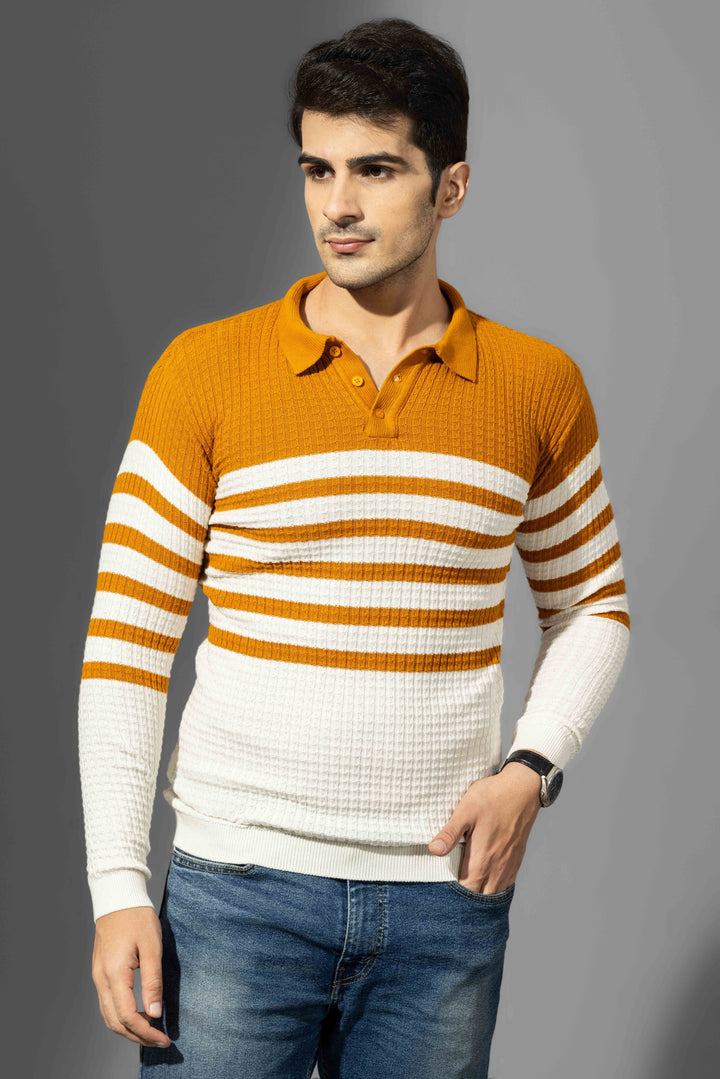 Yellow Premium Flat Knit Polo T-Shirt