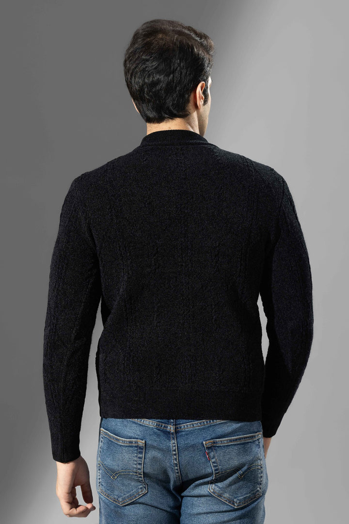 Balck Premium Self Design Sweater