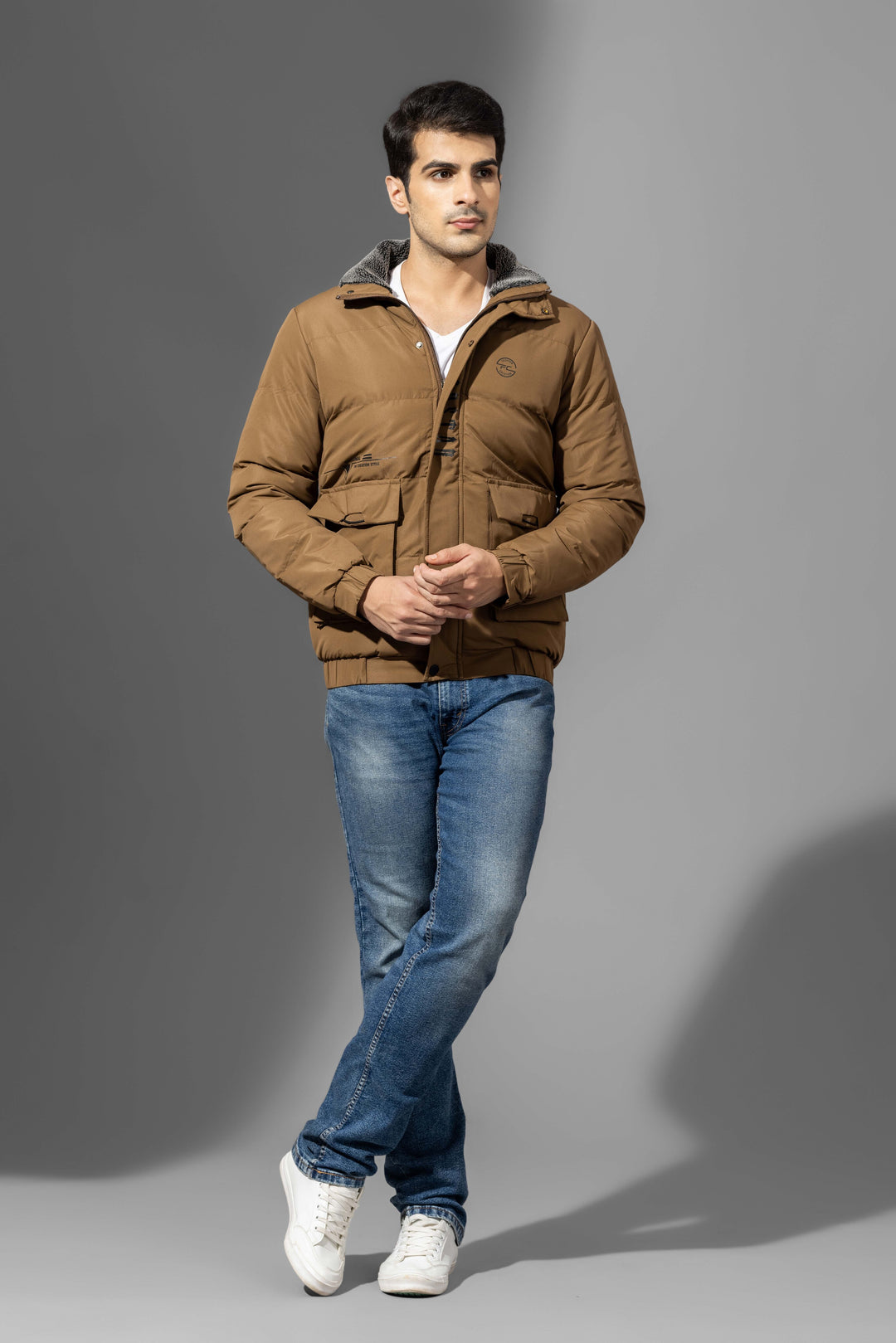 Brown Winter Jacket with Fur