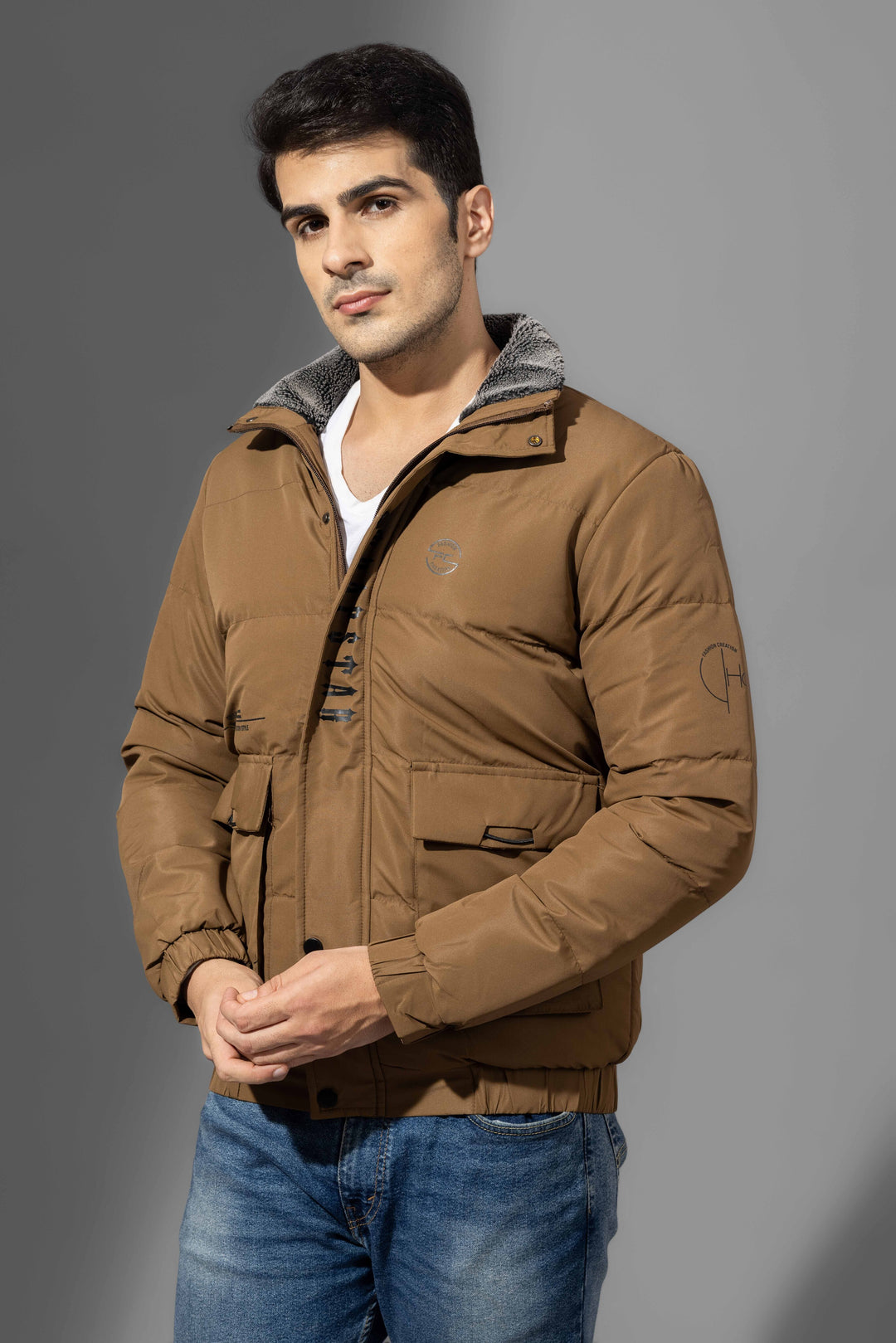 Brown Winter Jacket with Fur