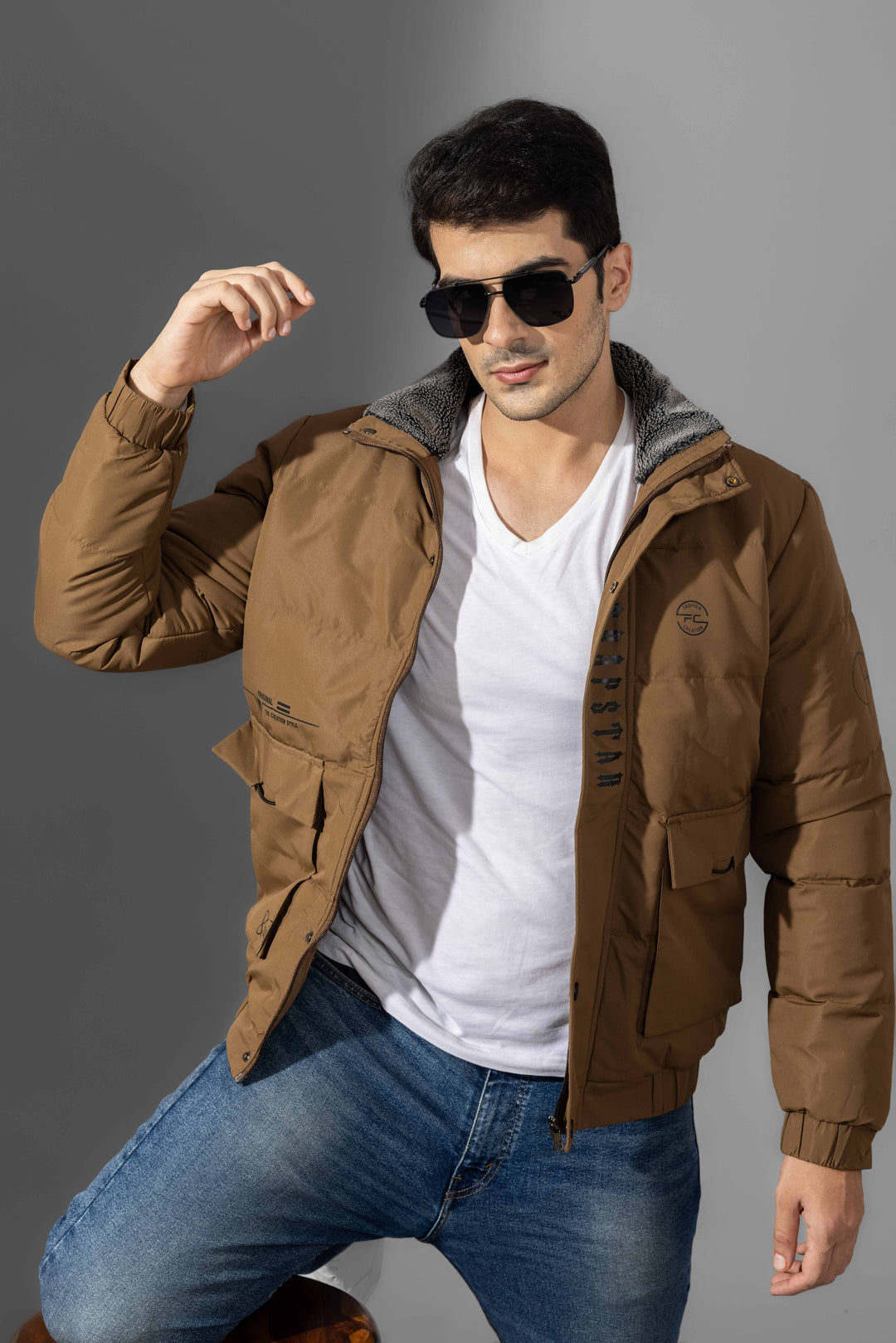 Brown Winter Jacket with Fur