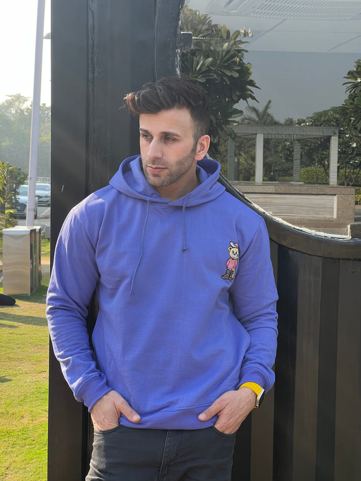 "Bear" Full Sleeve Blue Hoodie