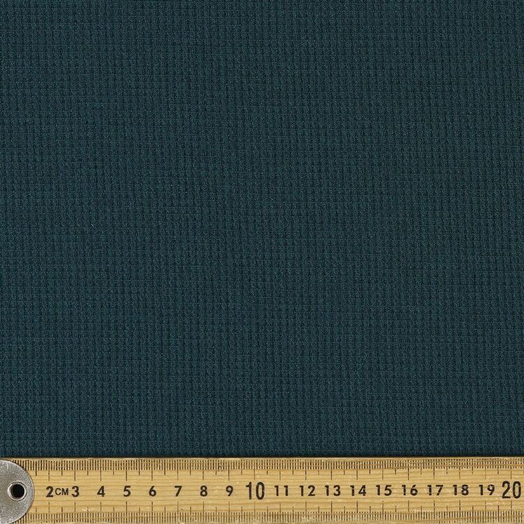 Teal Blue Waffle Knit Full Sleeve Henley T-Shirt | Textured Casual Tshirt