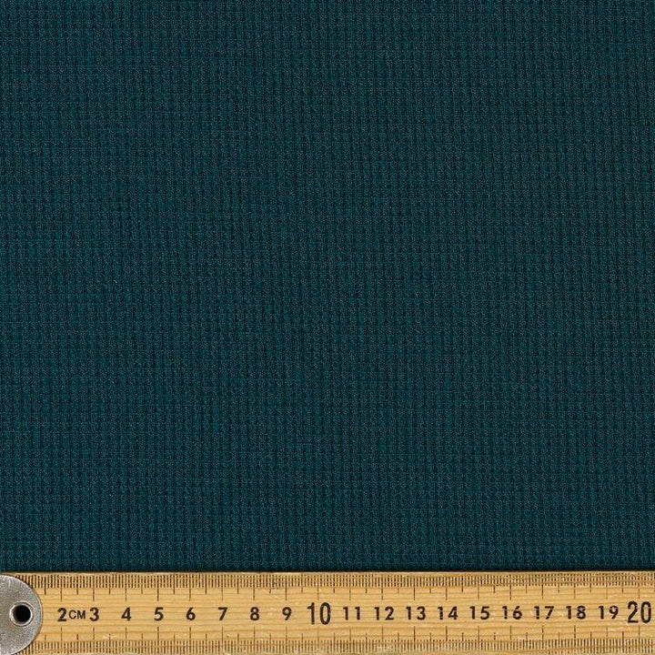 Teal Blue Waffle Knit Full Sleeve Henley T-Shirt | Textured Casual Tshirt
