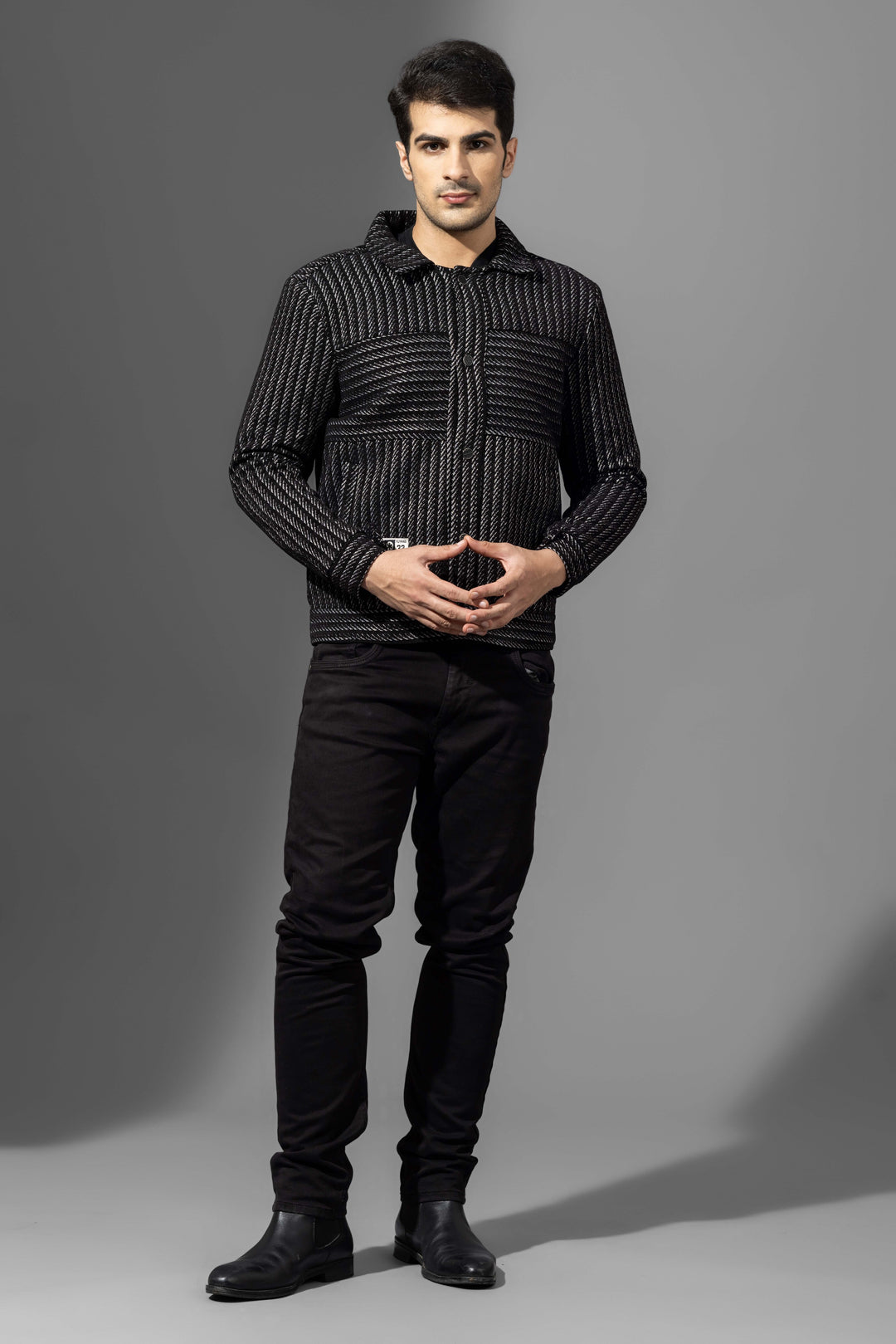 Black Striper Winter(heavy) Overshirt