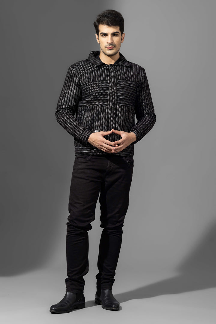 Black Striper Winter(heavy) Overshirt