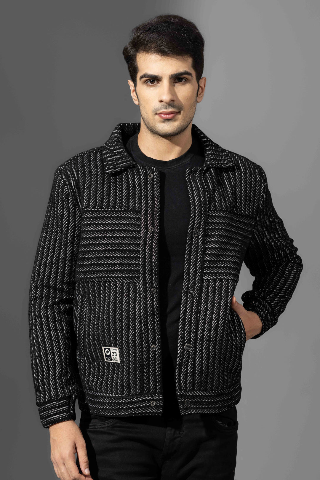 Black Striper Winter(heavy) Overshirt