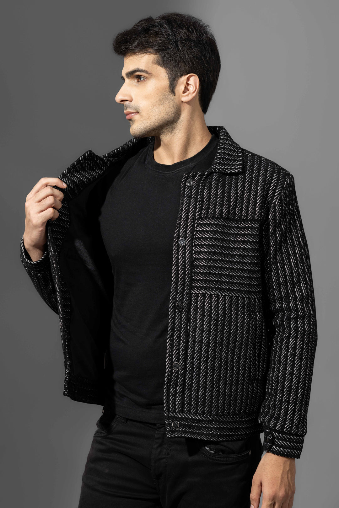 Black Striper Winter(heavy) Overshirt