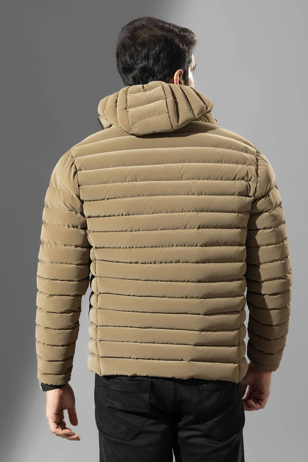 Brown Men Puffer Winter Jacket