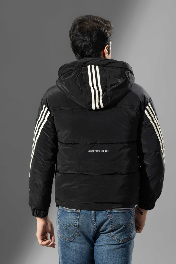 Black Full Sleeve Hooded Winter Jacket
