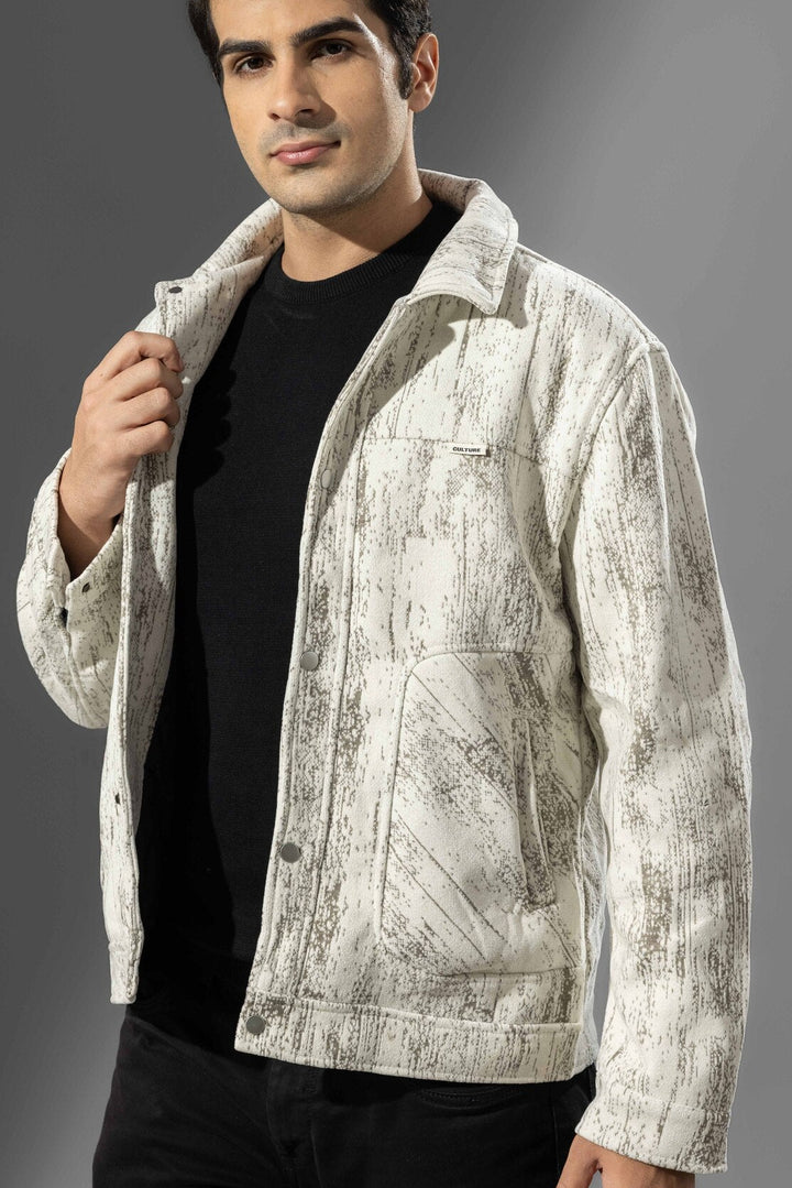 Cream Men Winter Overshirt