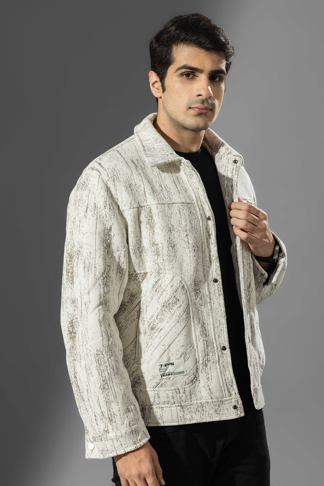 Cream Men Winter Overshirt