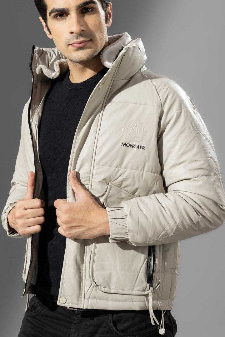 Grey Winter Jacket with detachable fur neck