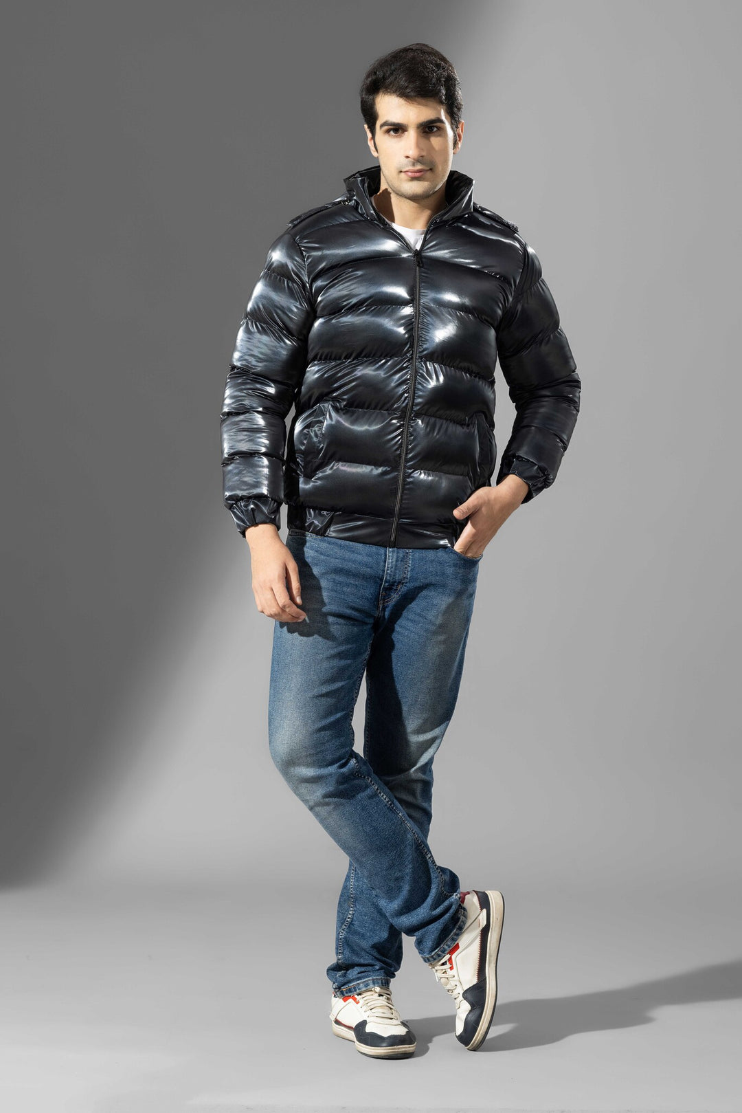 Black  Heavy Puffer Jacket with hood