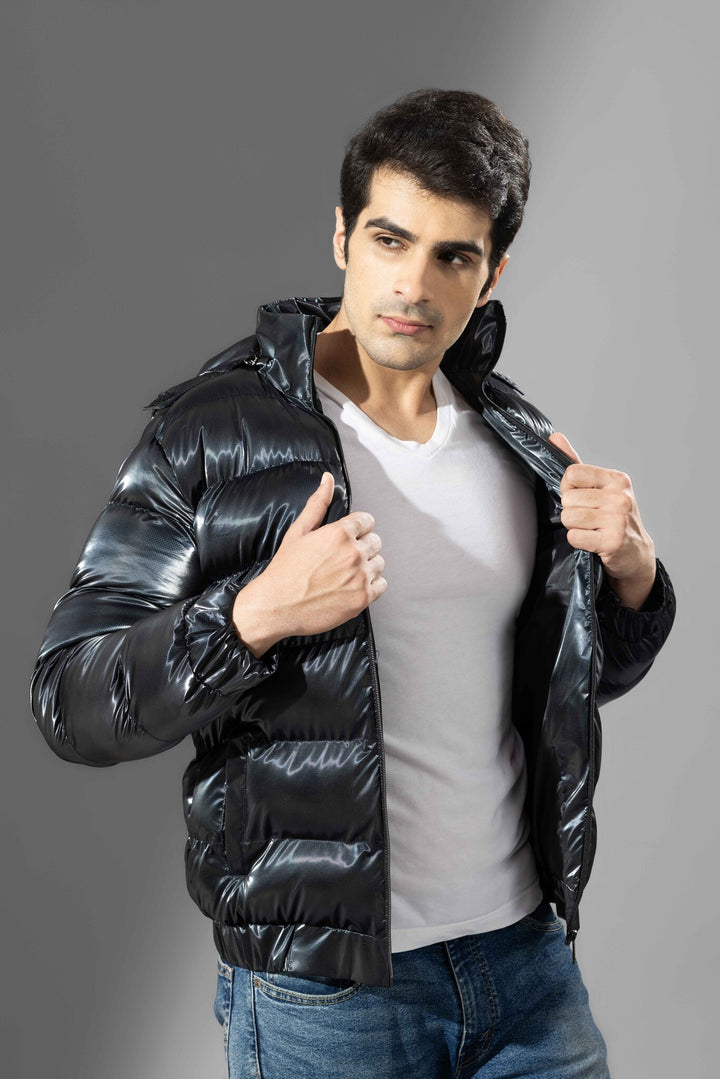 Black  Heavy Puffer Jacket with hood