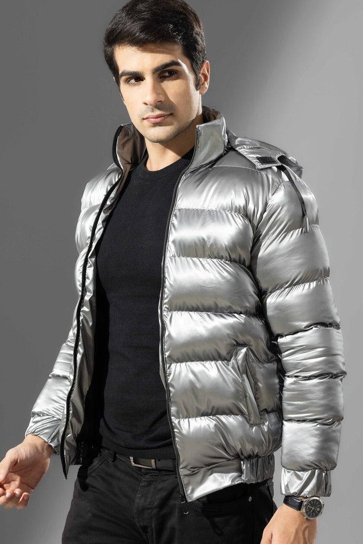 Silver Men Winter Heavy Jacket