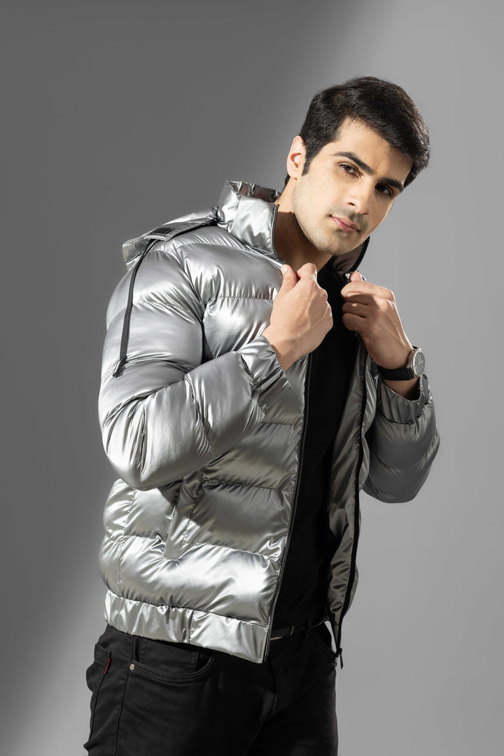 Silver Men Winter Heavy Jacket