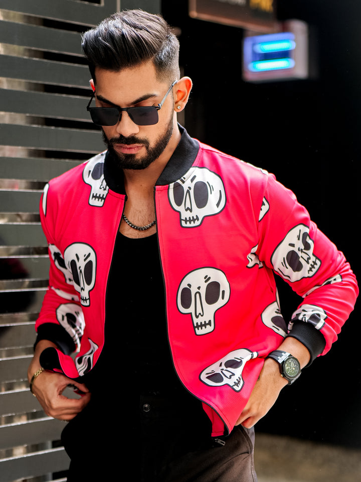 Red White "Skeleton" Bomber Jacket