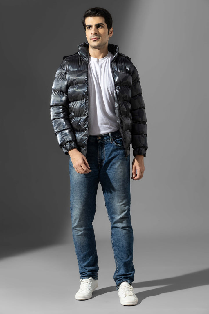 Black Full Sleeve Heavy Winter Puffer Jacket