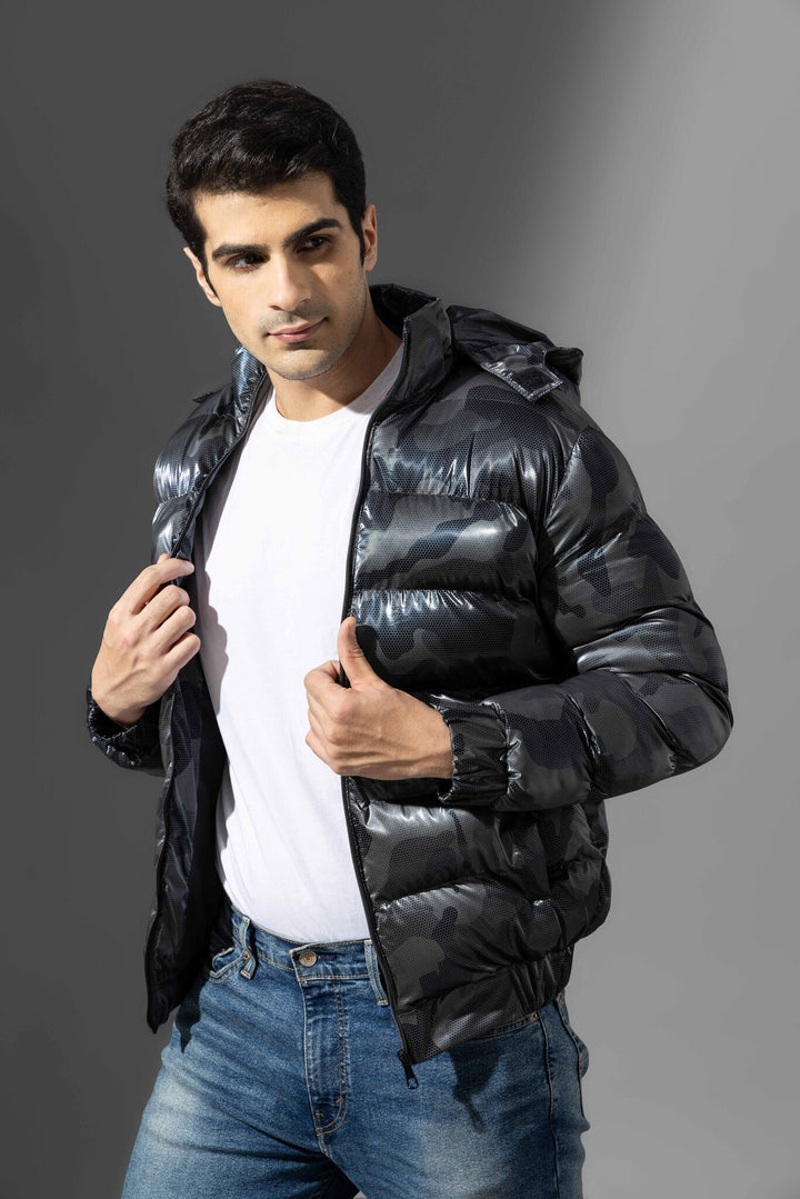Black Full Sleeve Heavy Winter Puffer Jacket
