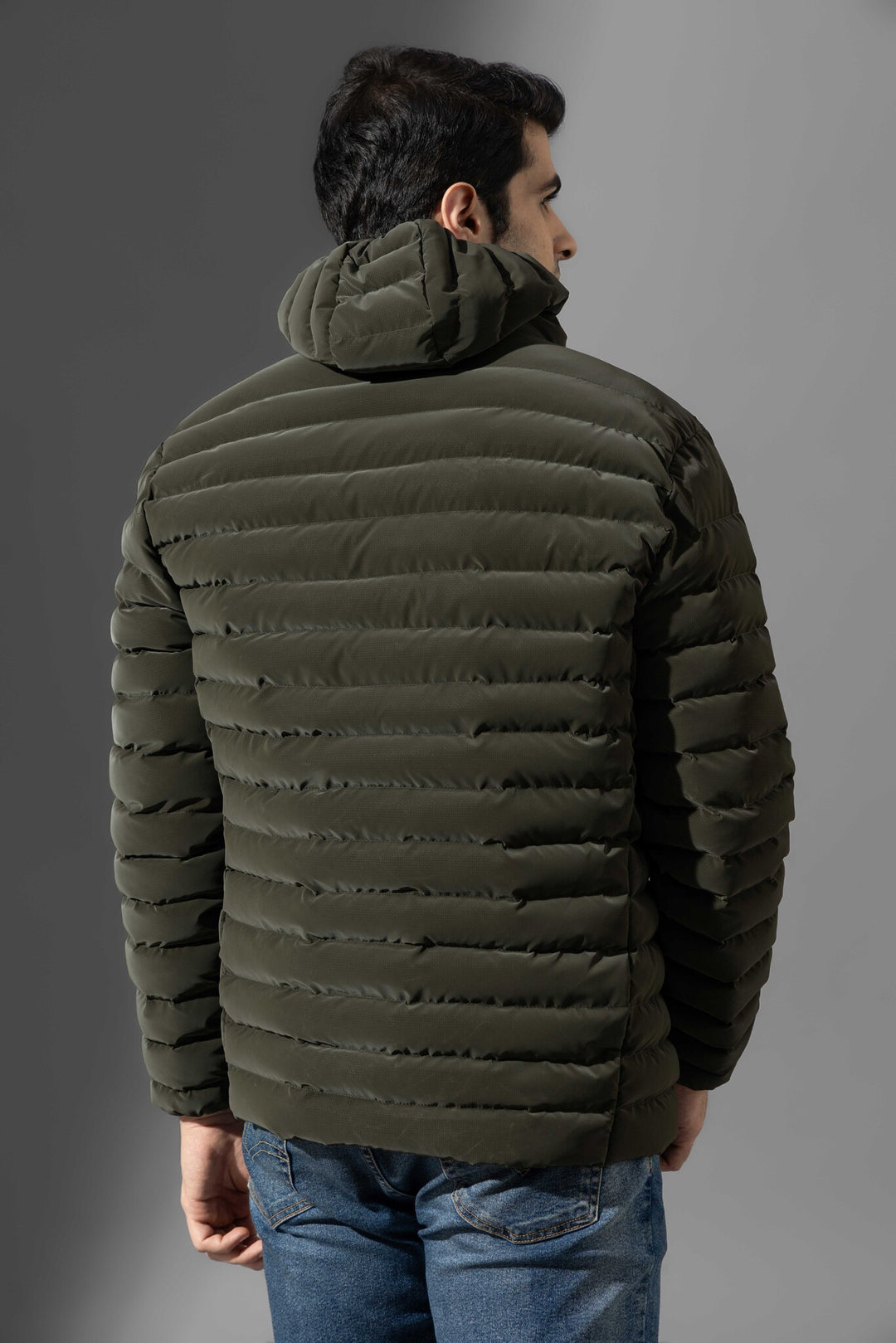 Olive Full Sleeve Heavy Winter Puffer Jacket