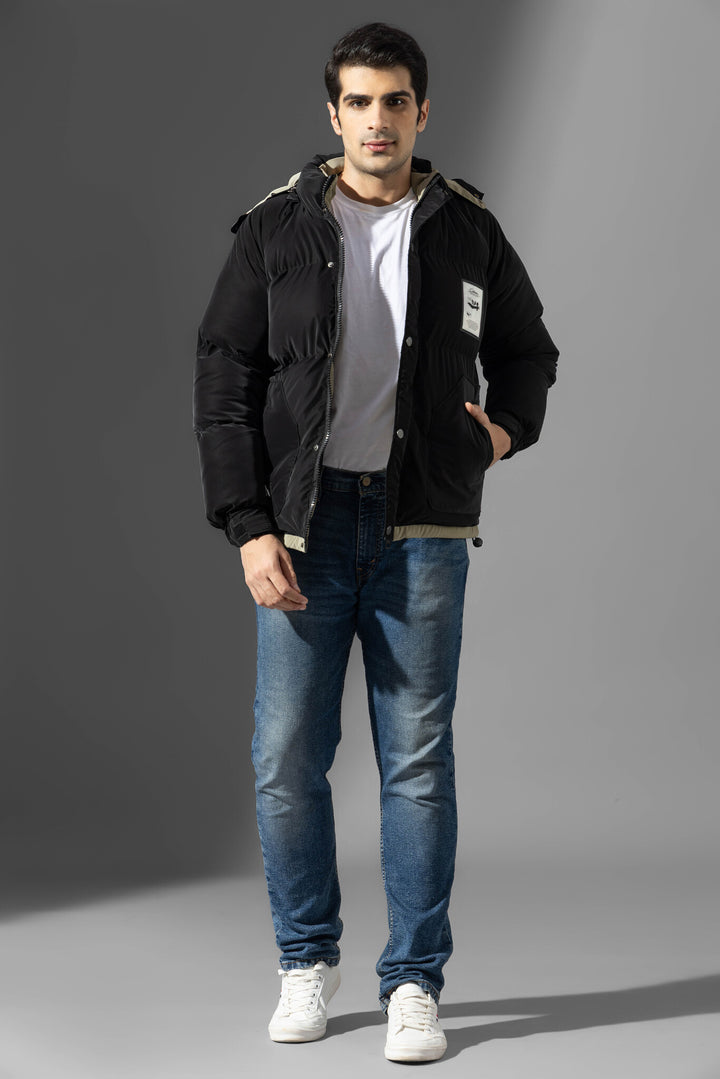 Black Men Hooded Heavy Winter Jacket