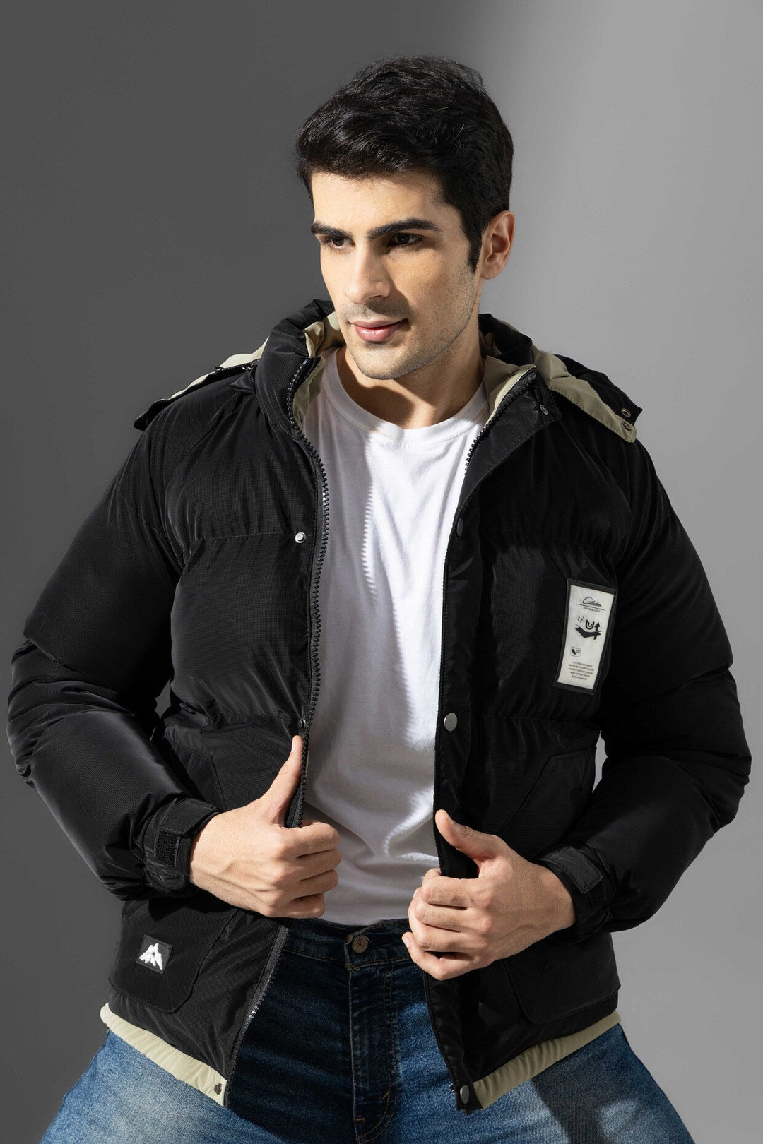 Black Men Hooded Heavy Winter Jacket
