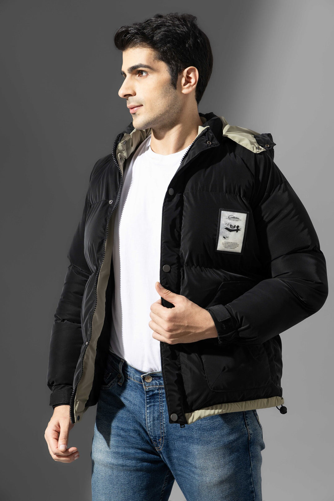 Black Men Hooded Heavy Winter Jacket